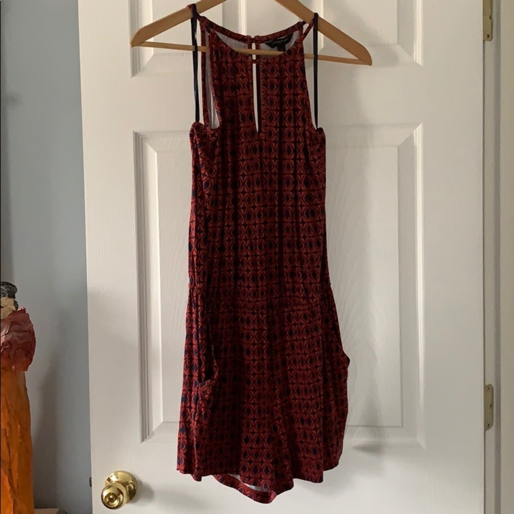 Geometric print romper